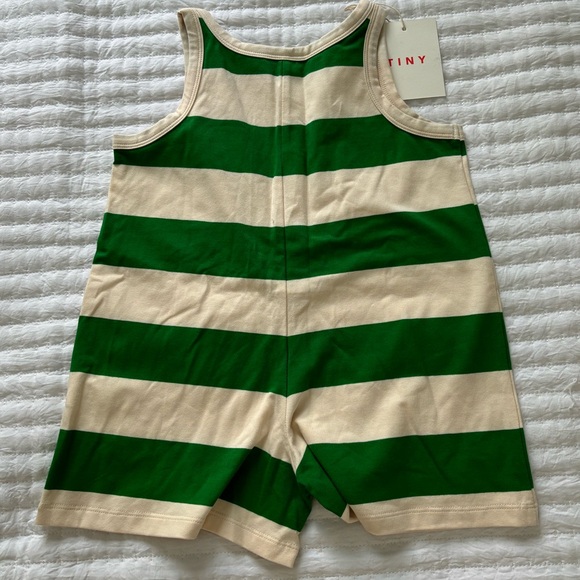 Tinycottons Stripes Jumpsuit Emerald Green - Picture 3 of 6